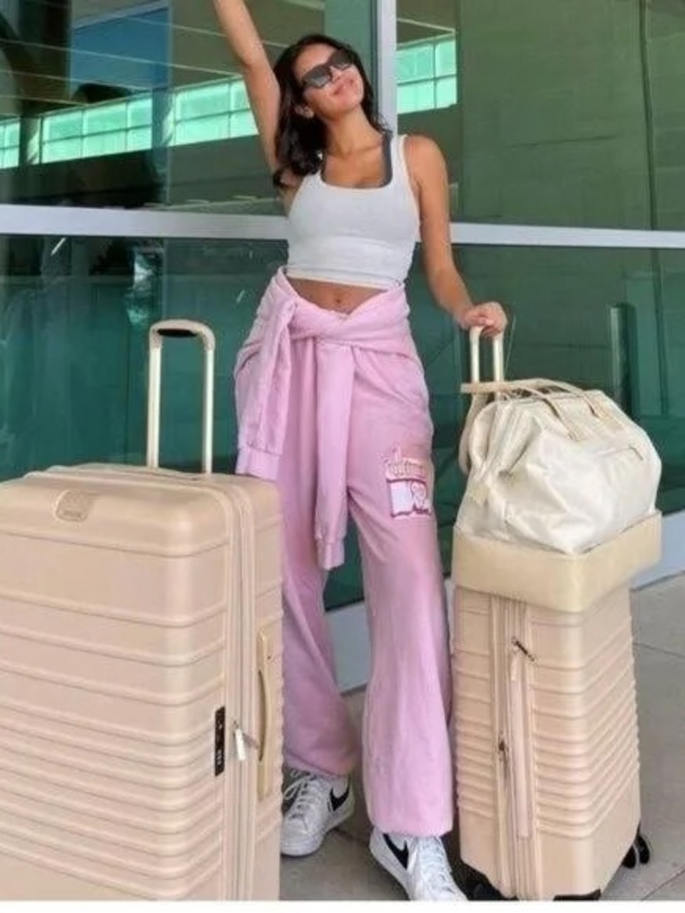 Boys Lie Pink Wide-Leg Track Pants with Patch Detail